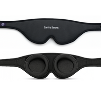 Black eye mask with 'Earth's Secret' branding on a white background